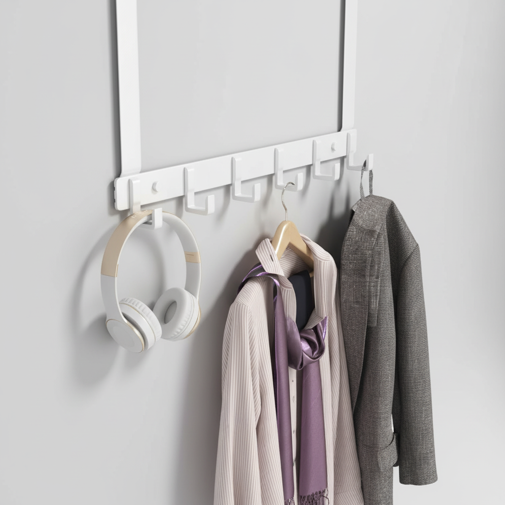Metal Hook Rail for Overdoor Use - Space Saver Solution