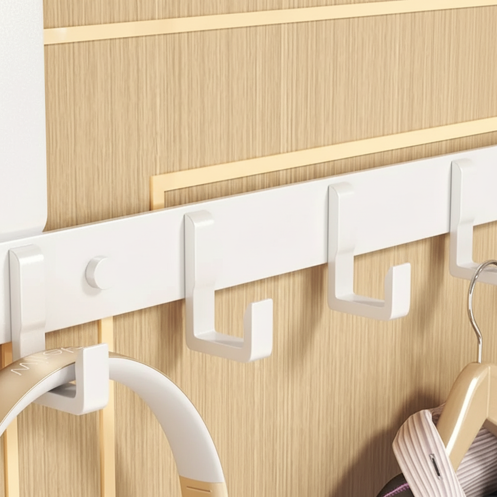 Metal Hook Rail for Overdoor Use - Space Saver Solution