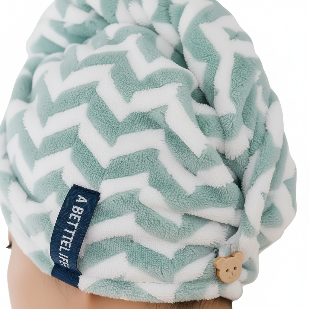Striped Oversized Hair Drying Turban Towel