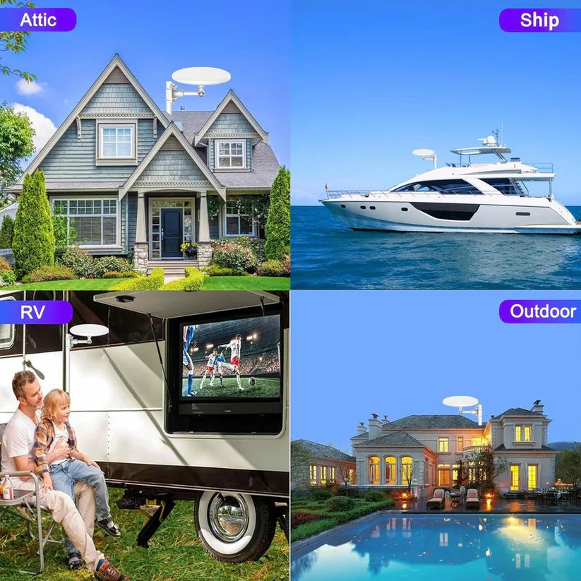 All-Weather 360° HD TV Antenna with Smart Signal Optimization