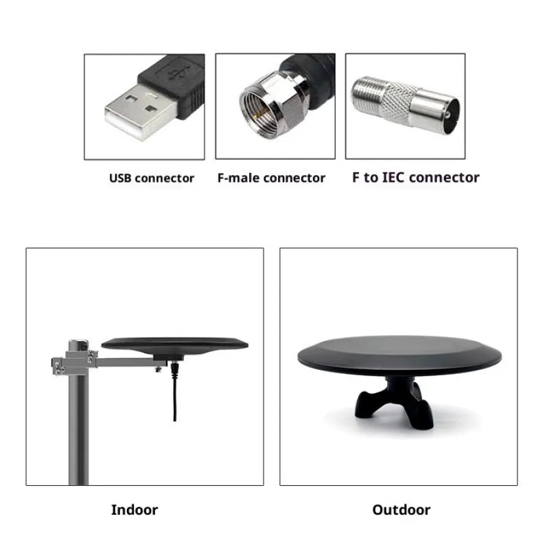 All-Weather 360° HD TV Antenna with Smart Signal Optimization