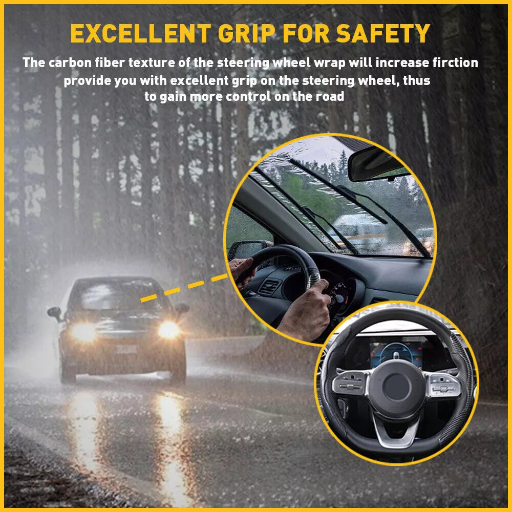Sleek Carbon Fiber Steering Wheel Protector for Enhanced Comfort