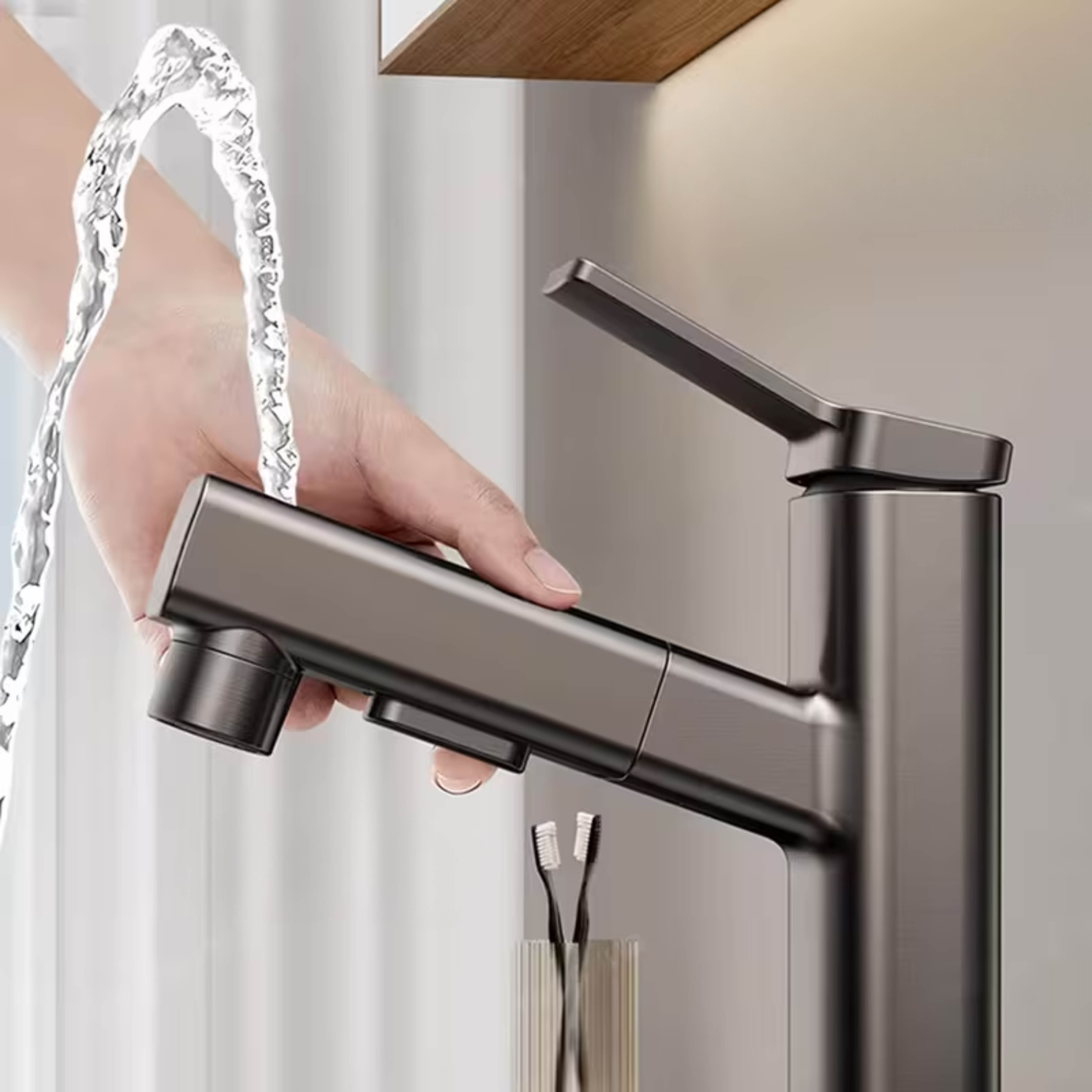 Versatile Pull-Out Faucet with Three Water Modes