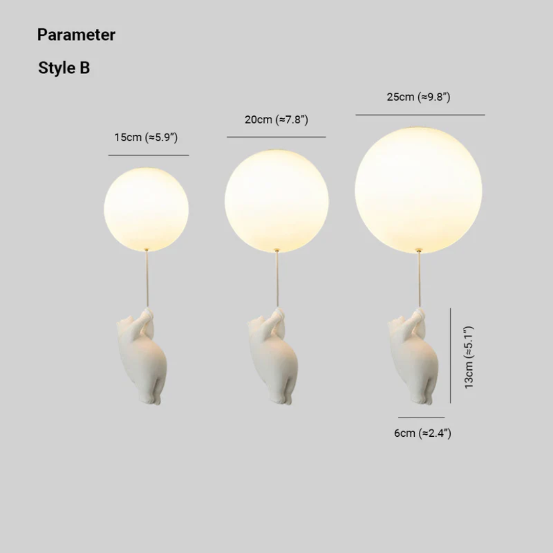 Balloon Bear Pendant Ceiling Light Fixture