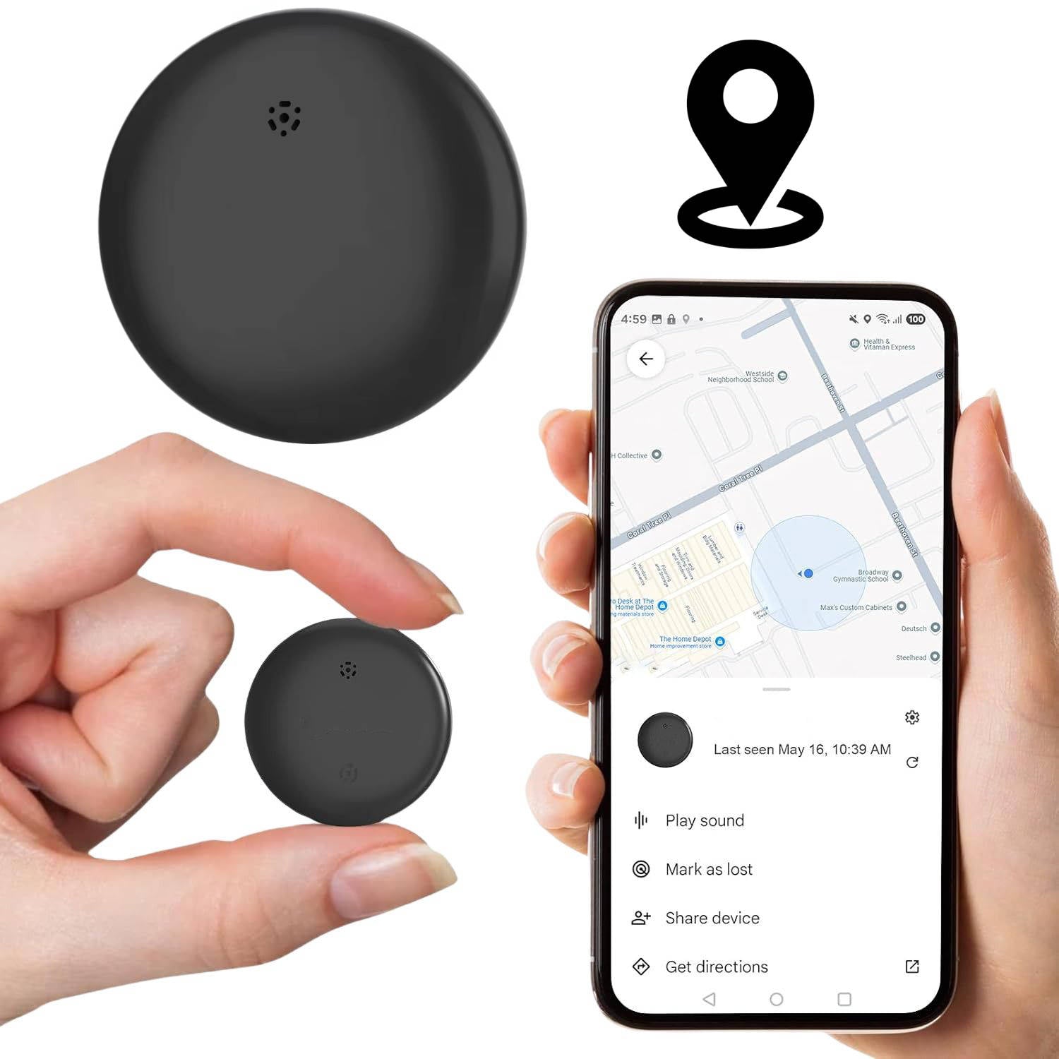 Compact Smart Tracker for Keys, Pets, and Valuables