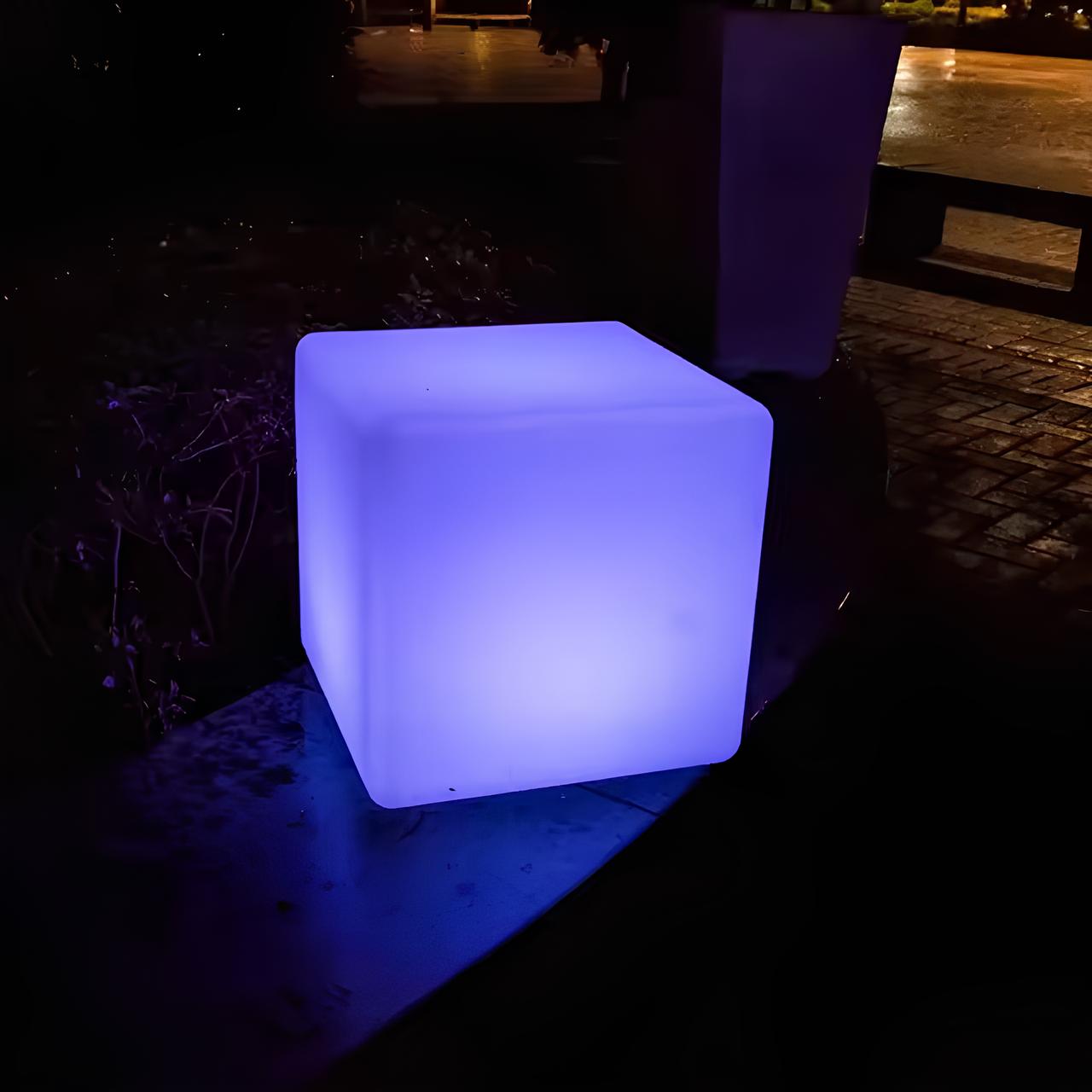 Illuminated Cube Planter - Garden Lighting