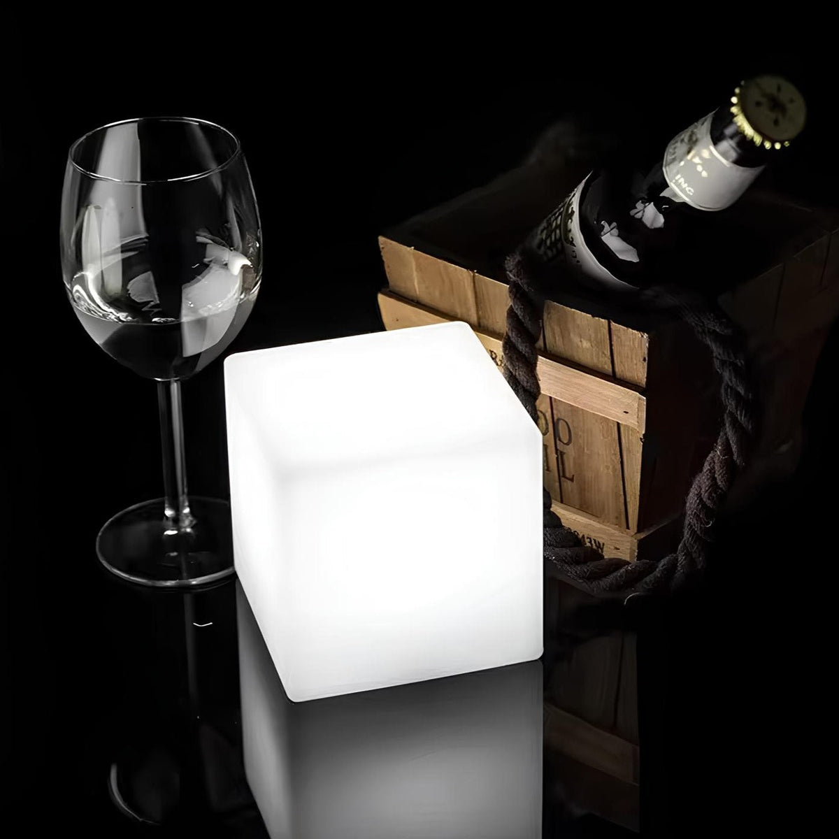 Illuminated Cube Planter - Garden Lighting
