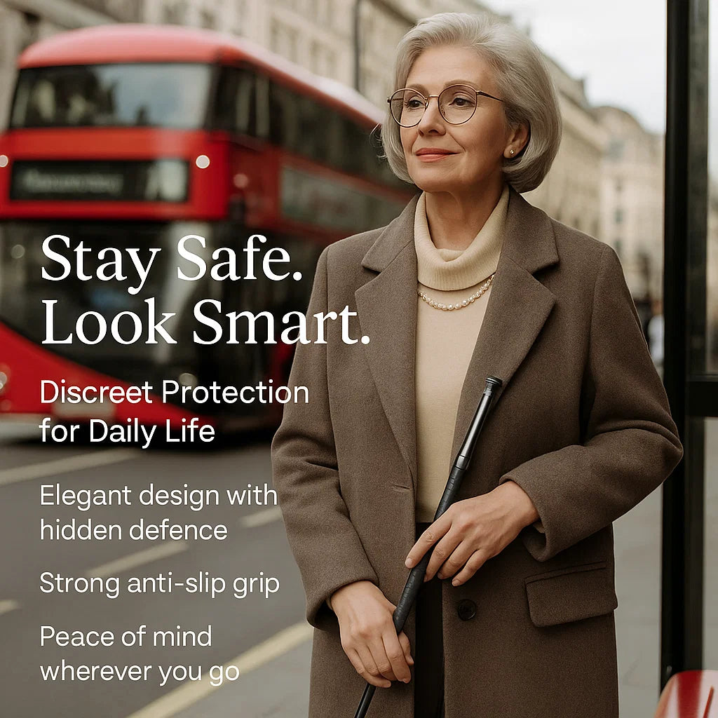 SafeStride | Quick-Deploy Self Defense Walking Stick with Comfort Grip