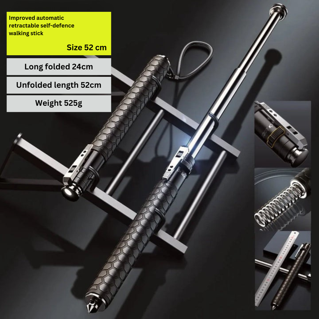 SafeStride | Quick-Deploy Self Defense Walking Stick with Comfort Grip