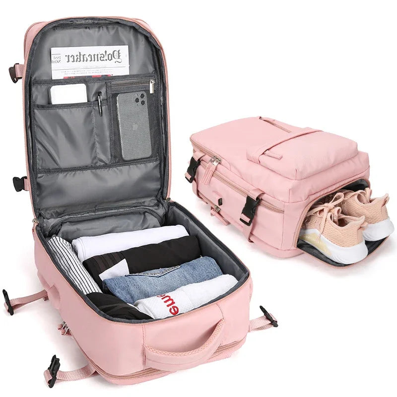 Versatile Travel Backpack with Shoe Storage Compartment