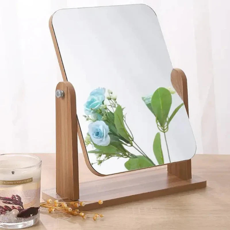 Elegant Rotating Makeup Mirror with Sturdy Frame