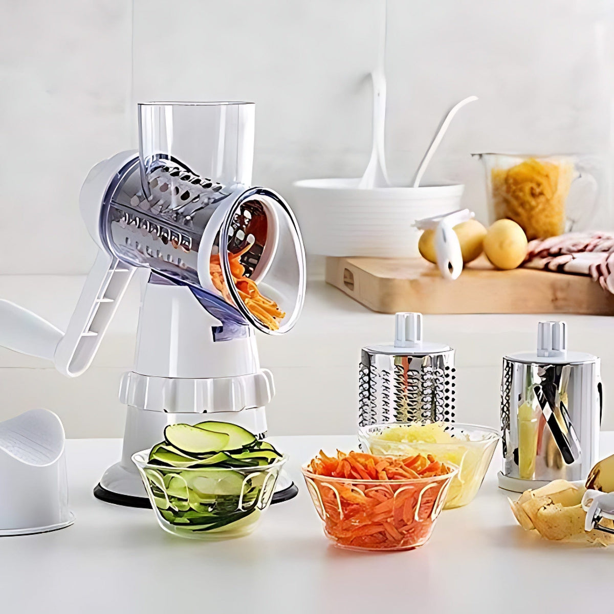 Versatile Vegetable Slicer with Safety Hand Guard