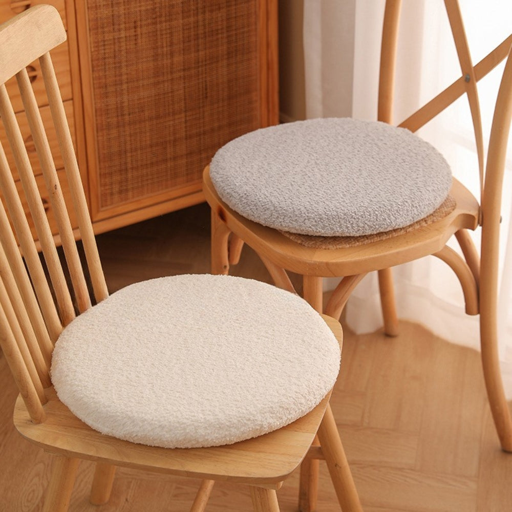 Cozy Velvet Round Seat Pad with Charming Bunny Ears