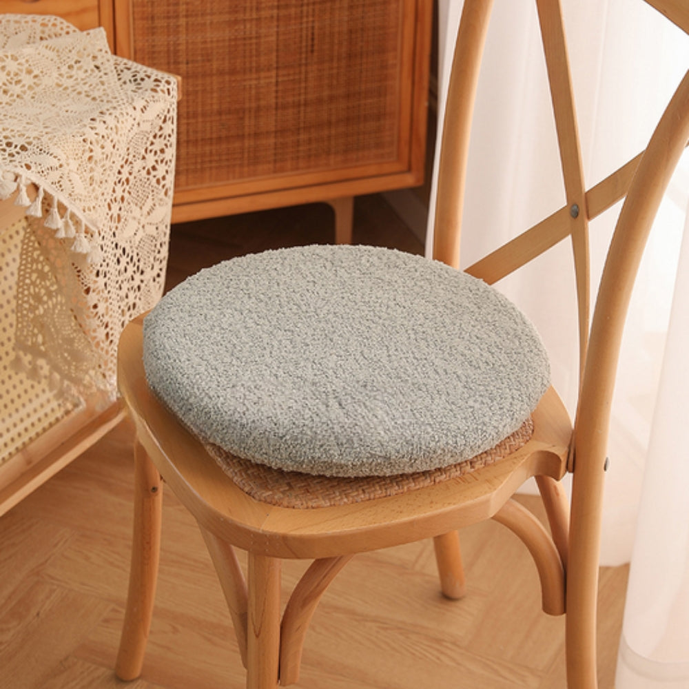 Cozy Velvet Round Seat Pad with Charming Bunny Ears