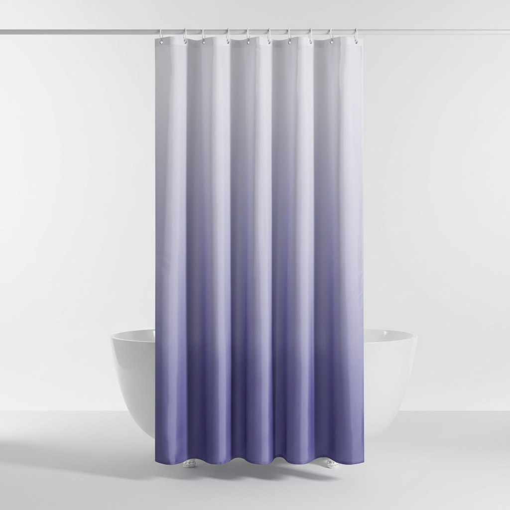 Aqua Shower Curtain Made from Thickened Polyester