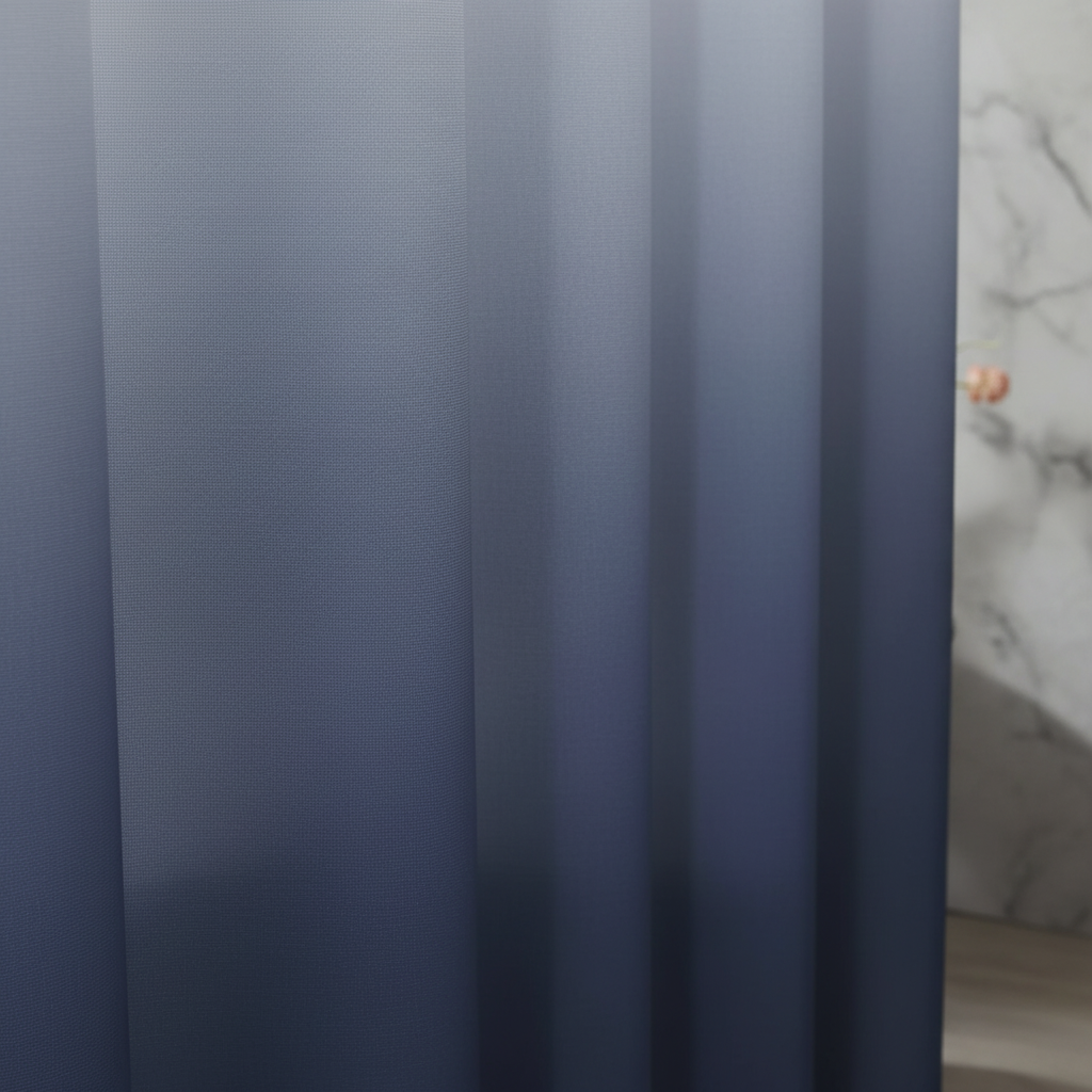 Aqua Shower Curtain Made from Thickened Polyester
