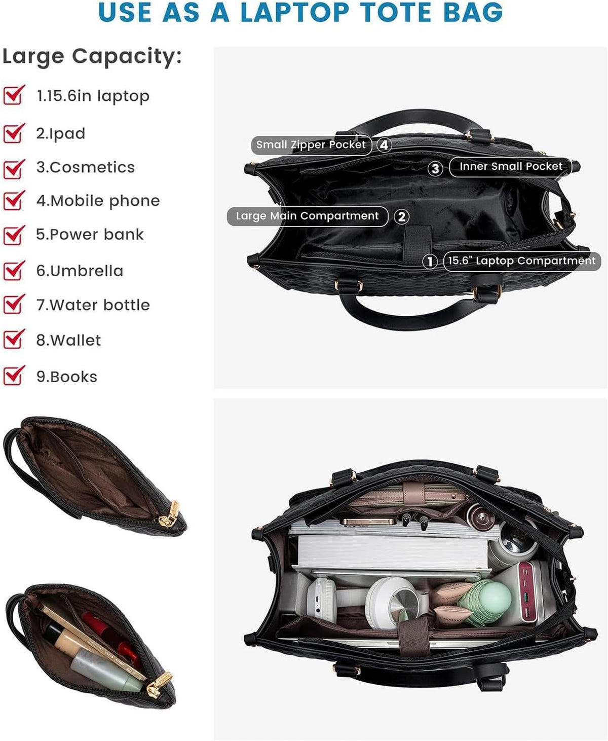 Stylish 2-in-1 Lunch and Laptop Carrier with Smart Storage
