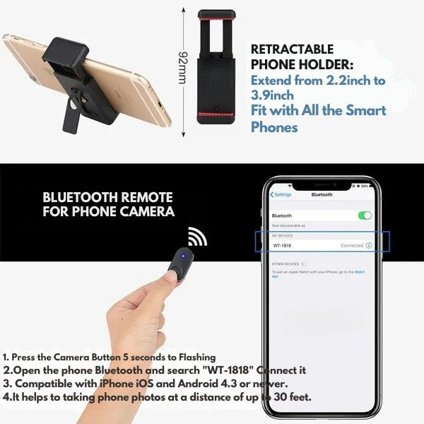 All-in-One Smartphone Stabilizer & Selfie Stick with Remote