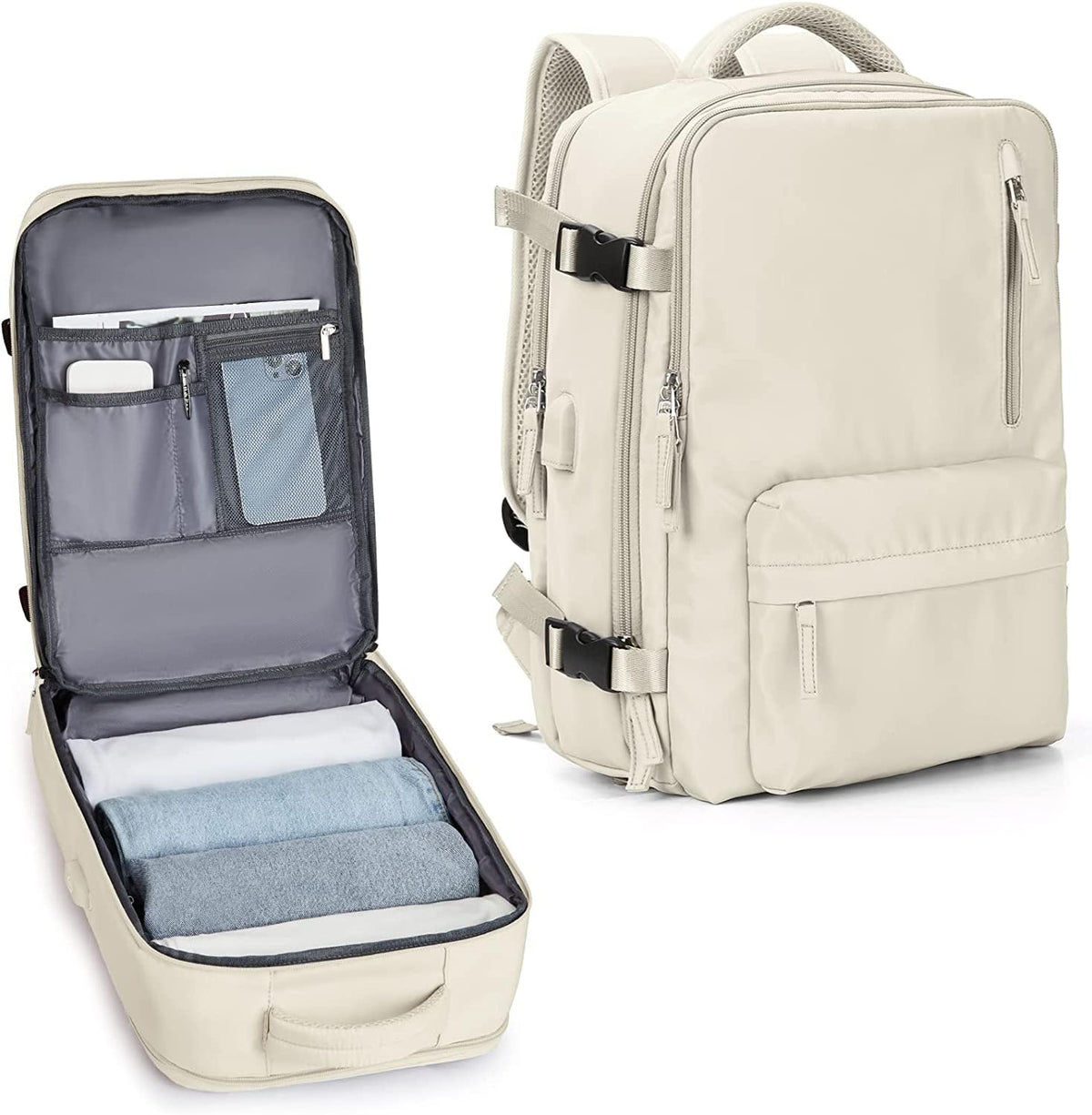 All-Weather Travel Backpack with Shoe Storage & Charging Port