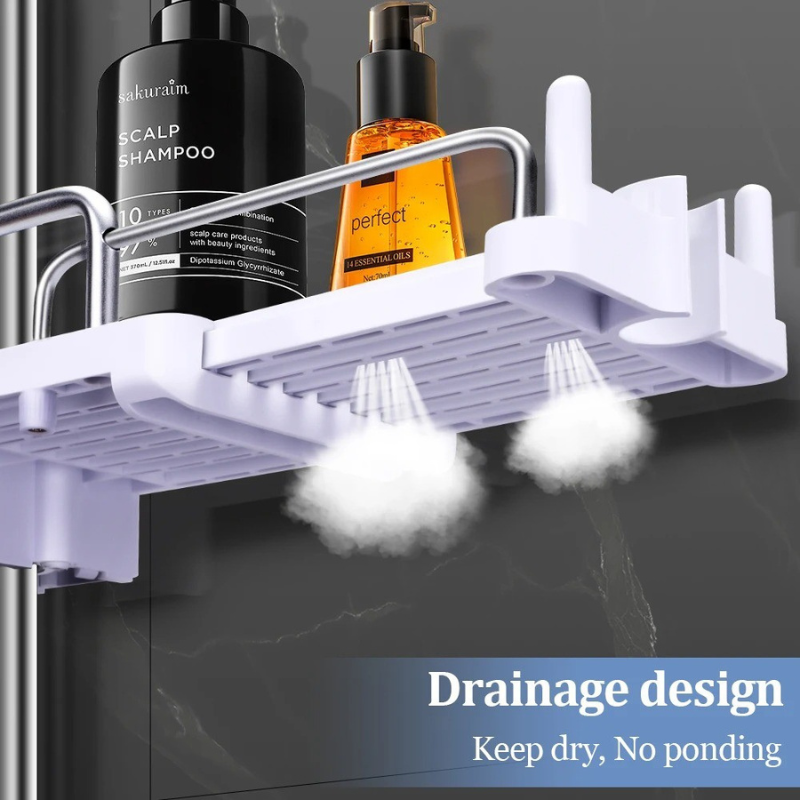 Waterproof Shower Shelf with Adjustable Design - Grip Storage Solution