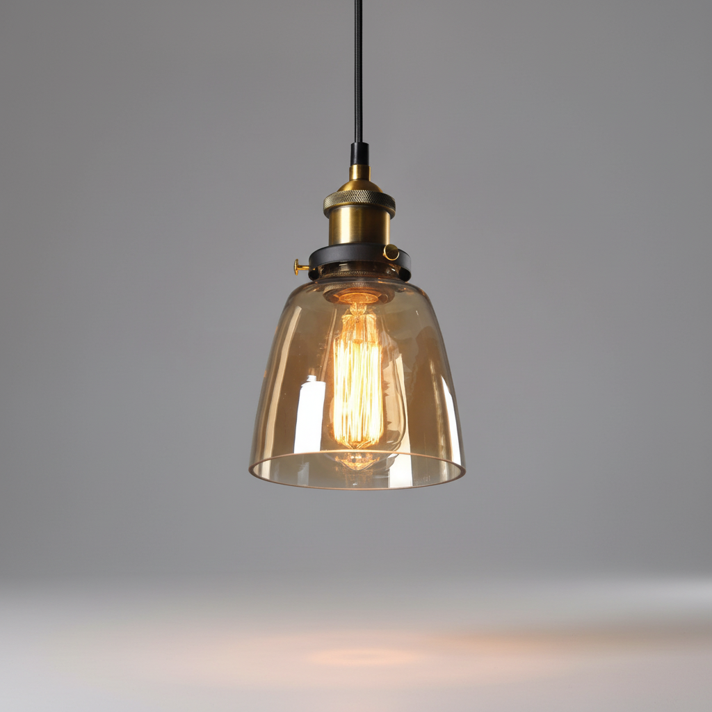 Industrial Style Glass Pendant Lamp - Vintage Design