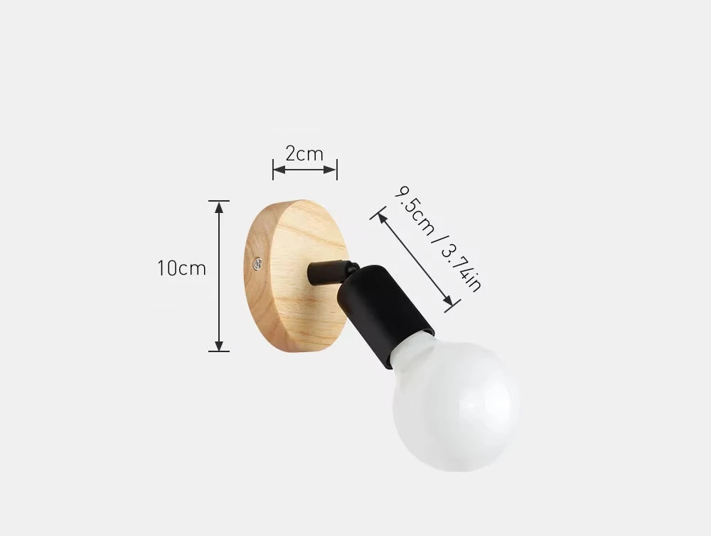 Chic Adjustable Wall Sconce | Wooden & Metal Design for Any Room