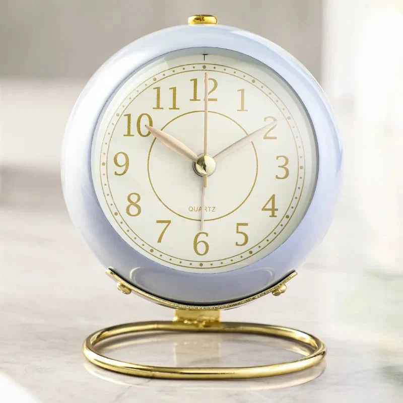 Charming Retro Alarm Clock with Quiet Operation & Soft Glow