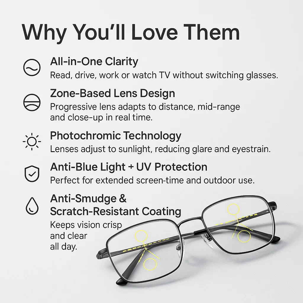 ClearView VisionPro | Multifocal Glasses with Anti-Glare & Blue Light Protection