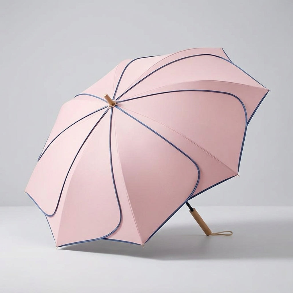 Floral Pattern Women's Umbrella – Wooden Handle