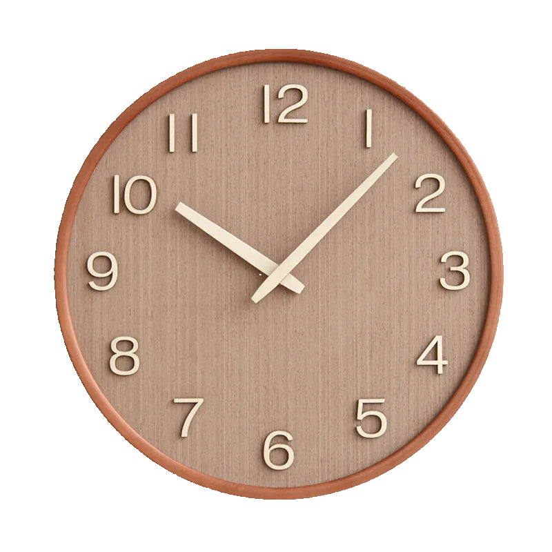 Elegant 30 cm Round Wooden Wall Clock for Home & Office