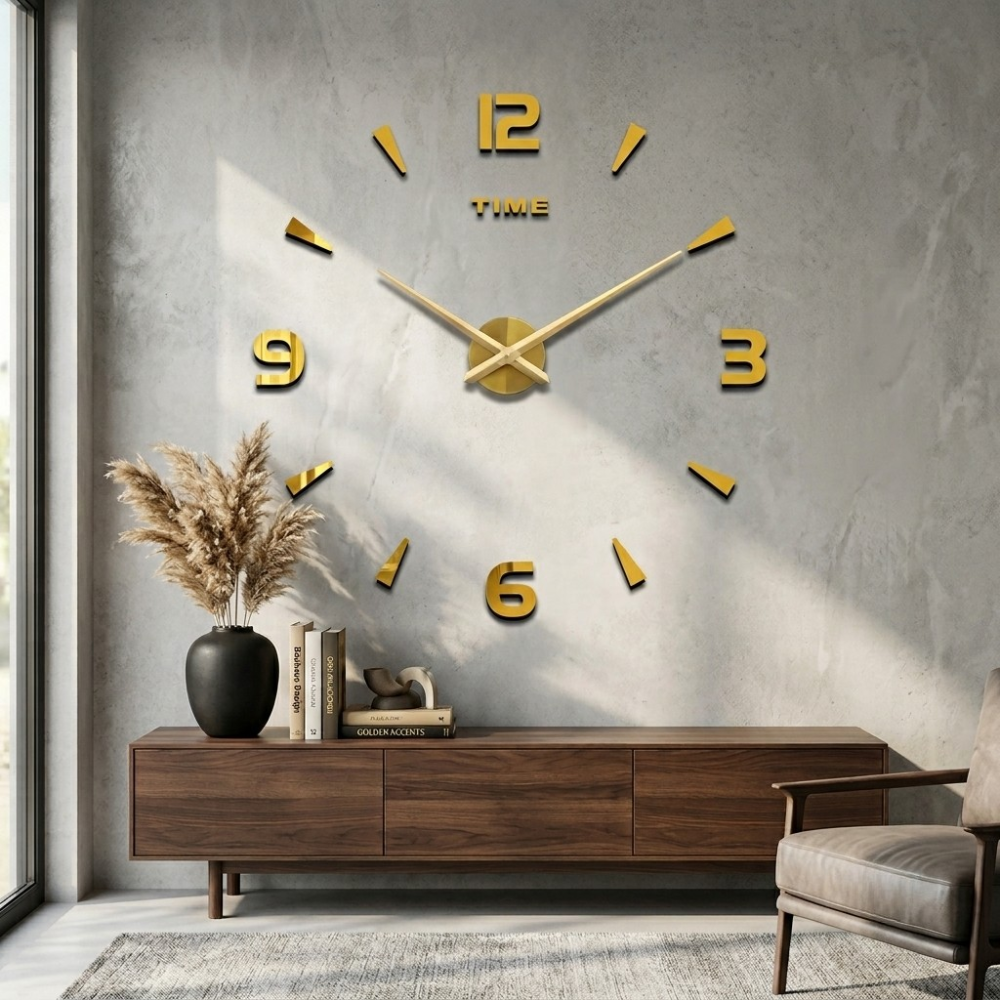 Contemporary Silent Wall Clock - Battery Powered Decor