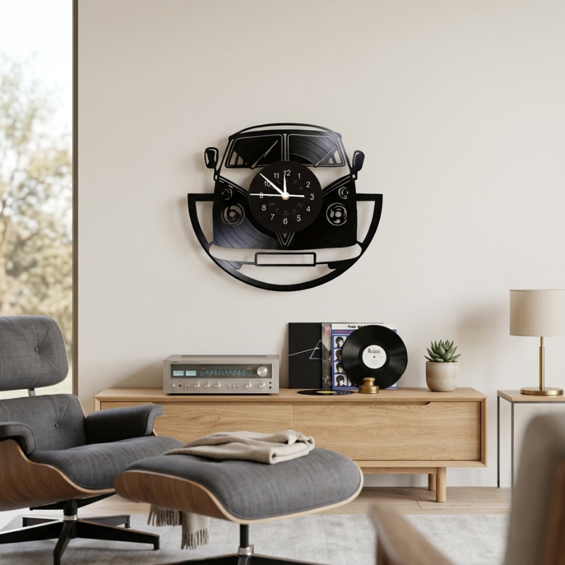 Retro Camper Van Wall Clock for Indoor Spaces
