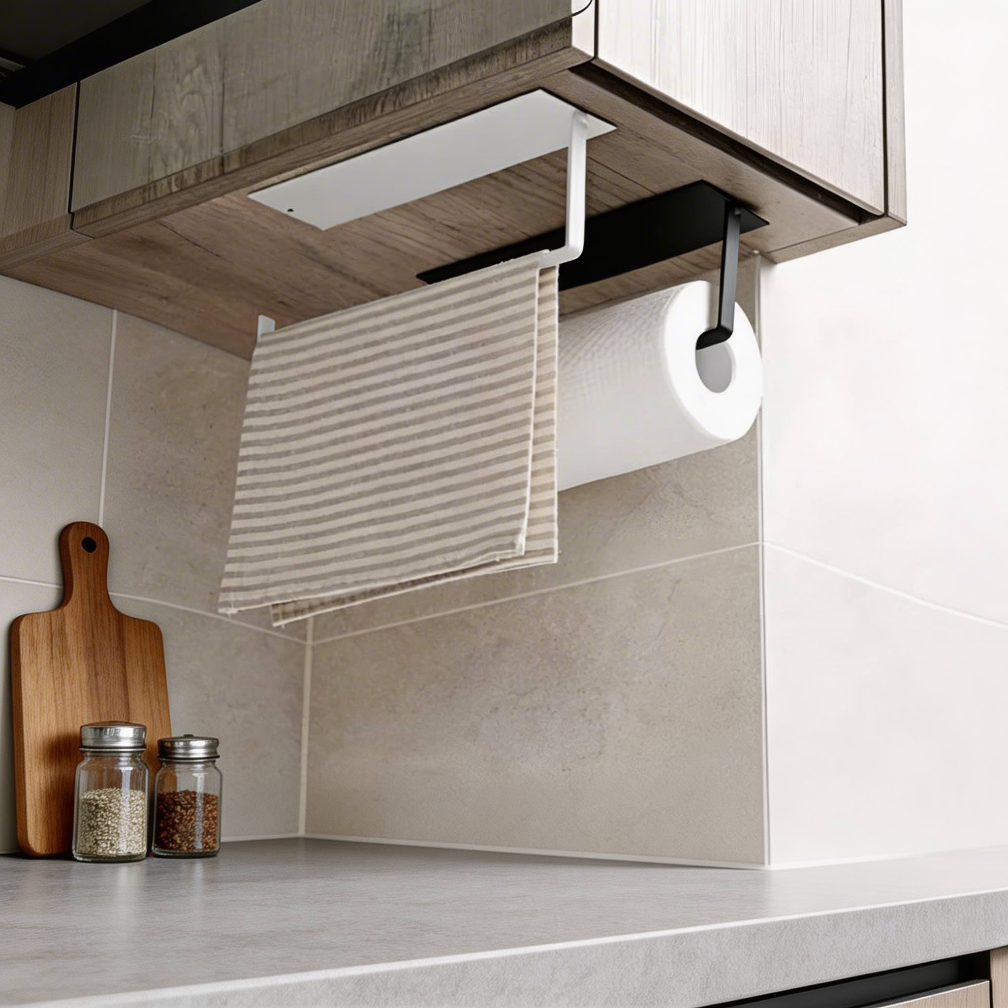 Adhesive Wall-Mounted Towel Organizer for Easy Access