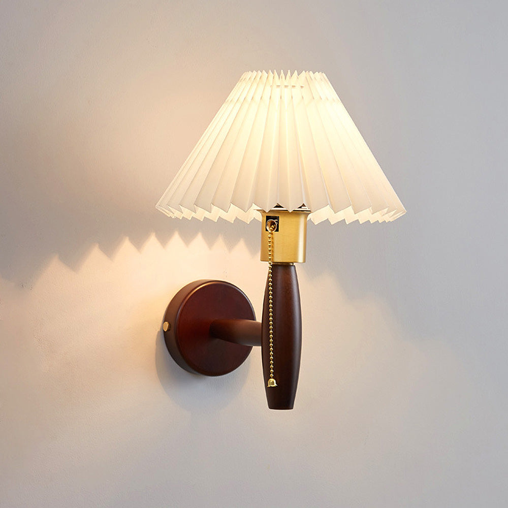 Elegant Walnut Wood Wall Lamp for Indoor Spaces