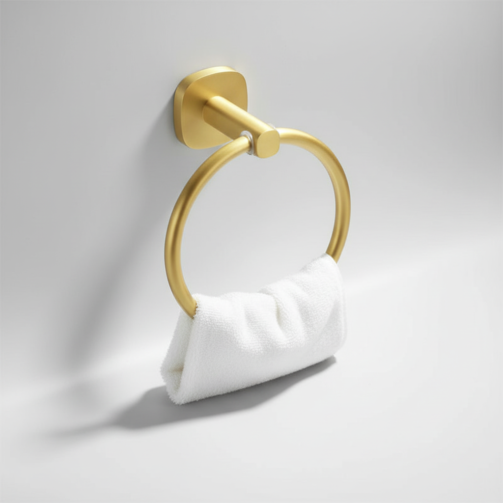 Aluminum and Wood Wall-mounted Towel Holder