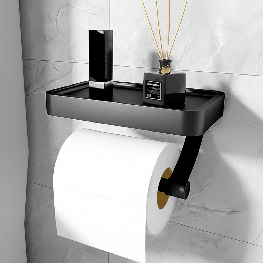 Toilet Paper Holder for Wall Installation - AeroTray Style