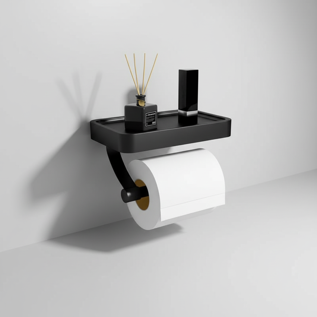 Toilet Paper Holder for Wall Mounting - Roll Dock Design