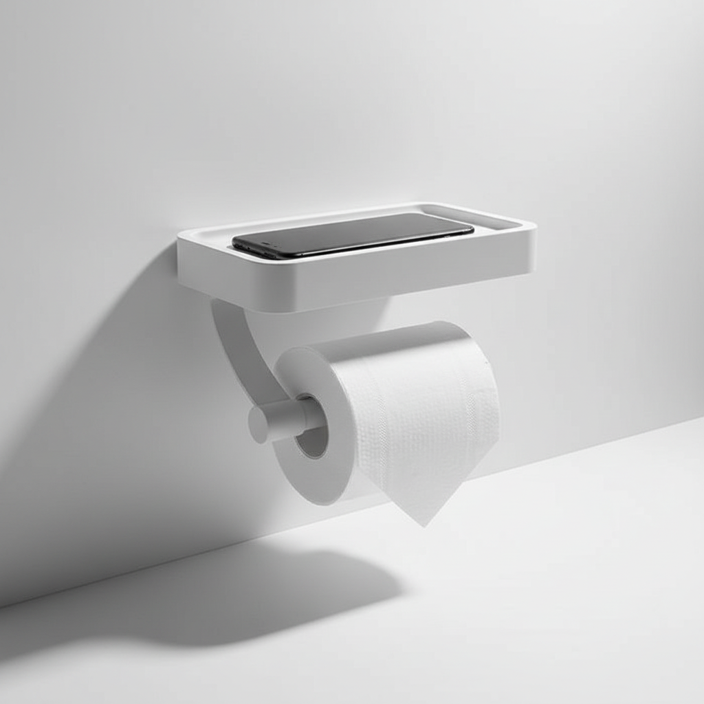 Toilet Paper Holder for Wall Mounting - Roll Dock Design
