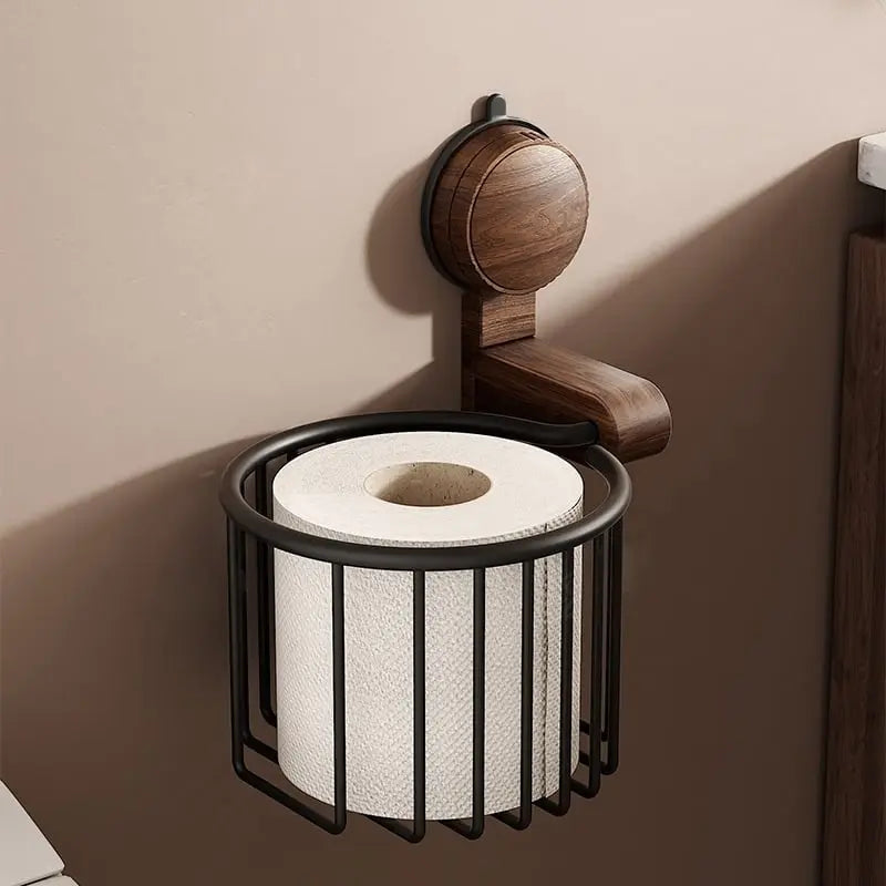 Walnut Wall-Mounted Toilet Tissue Dispenser