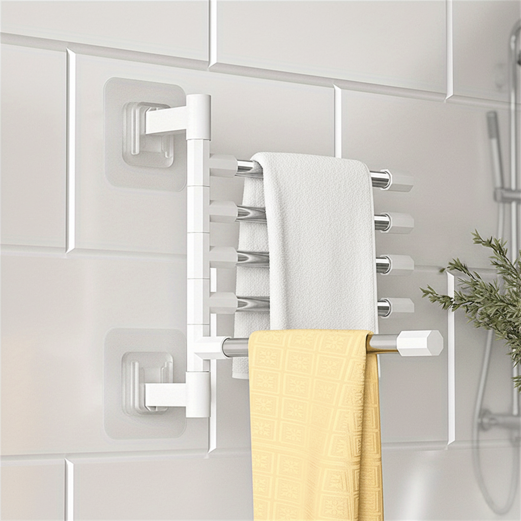 Swivel Towel Rack for Wall Mounting - Bathroom Organizer