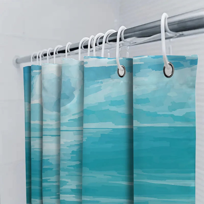 Shower Curtain Fabric with Water-Repellent Design - SeaBlur