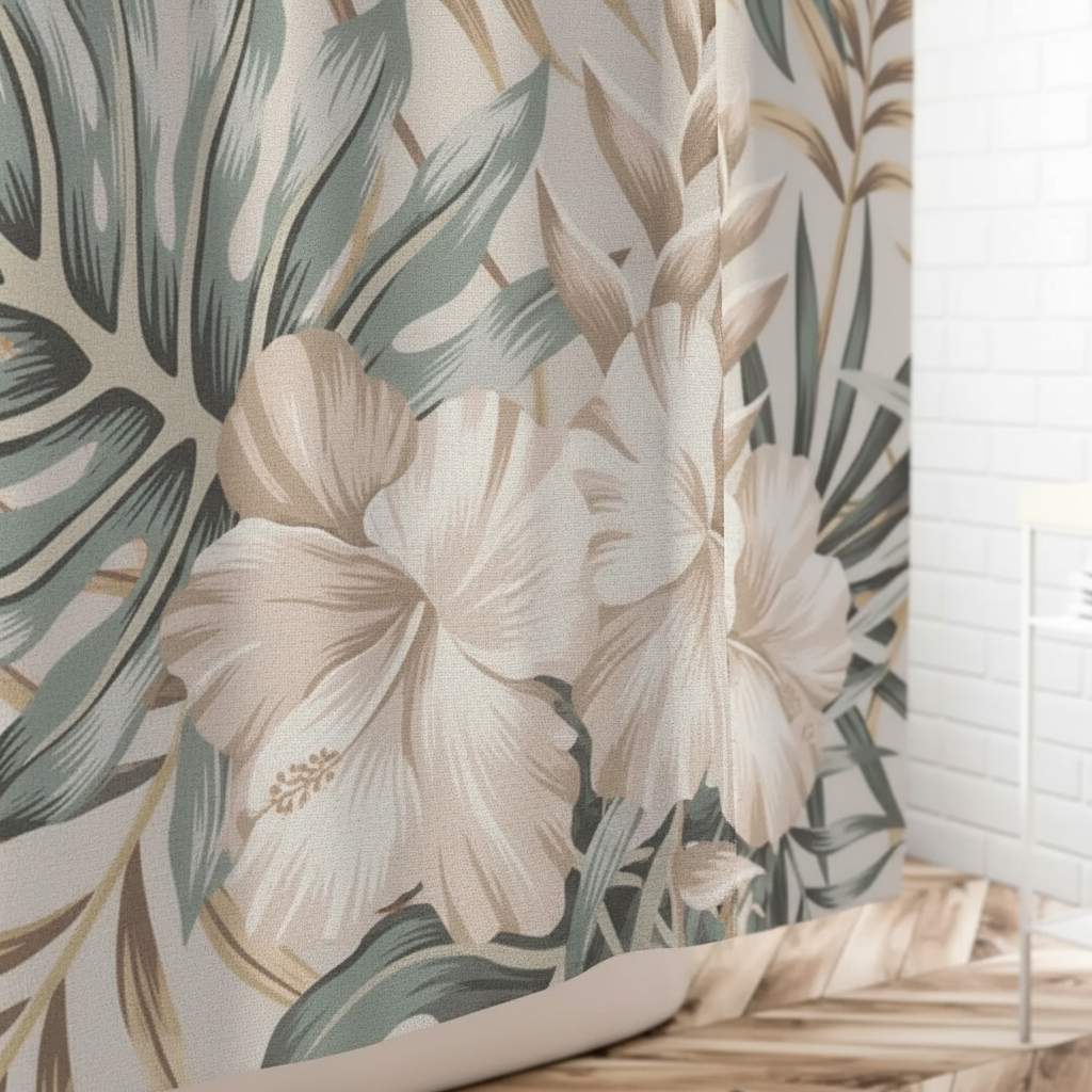 Fabric Shower Curtain - Water-Resistant Design