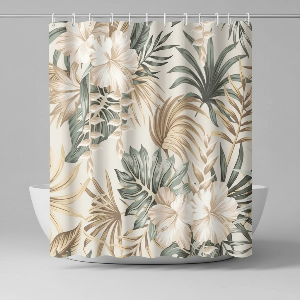 Fabric Shower Curtain - Water-Resistant Design
