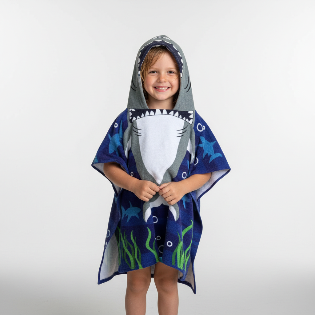 Hooded Soft Bath Towel for Kids - Adventure Theme