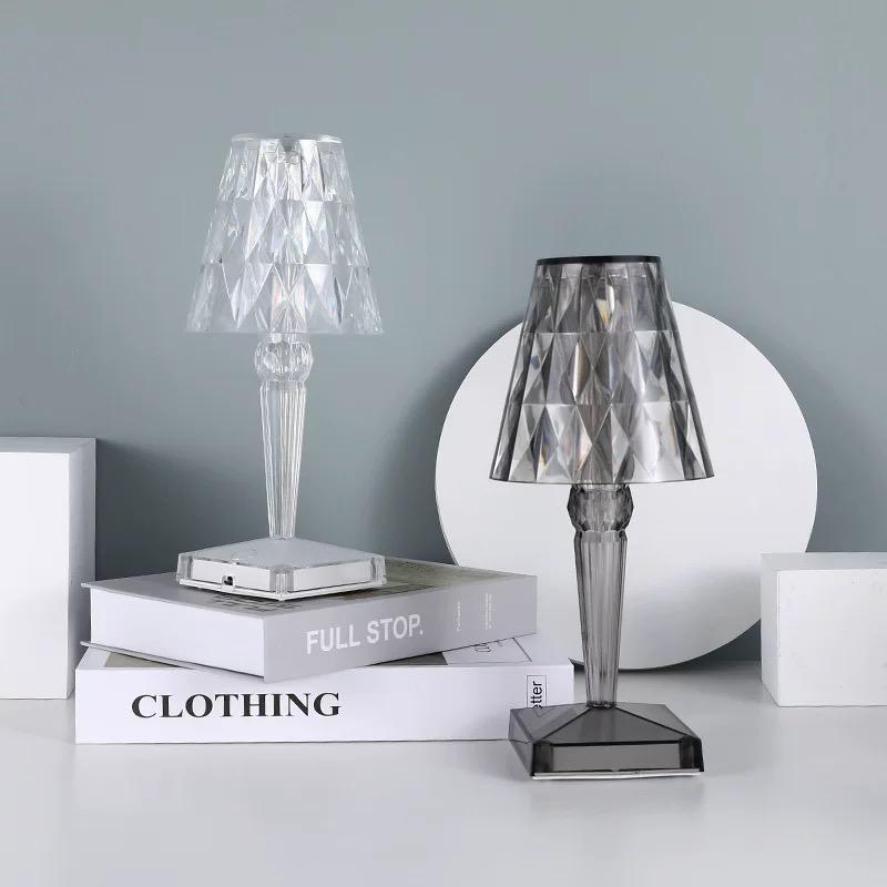 Touch-Controlled Crystal Lamp for Tables