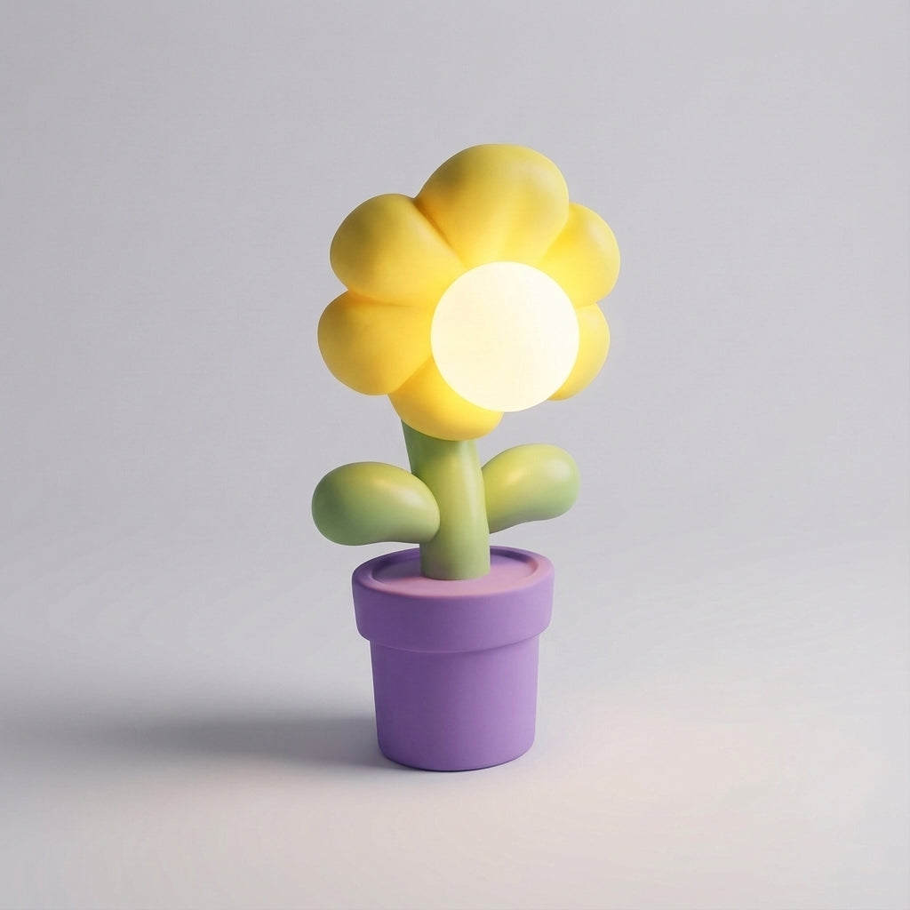 Colorful Floral Table Lamp - Decorative Lighting Fixture