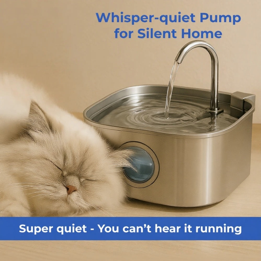 Ultra-Quiet Pet Water Fountain with Enhanced Filtration | 3.2L Capacity