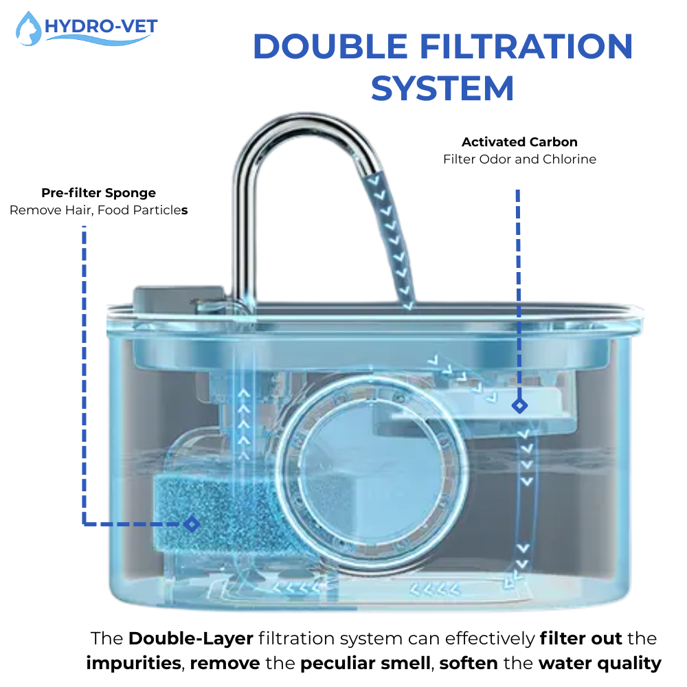Ultra-Quiet Pet Water Fountain with Enhanced Filtration | 3.2L Capacity