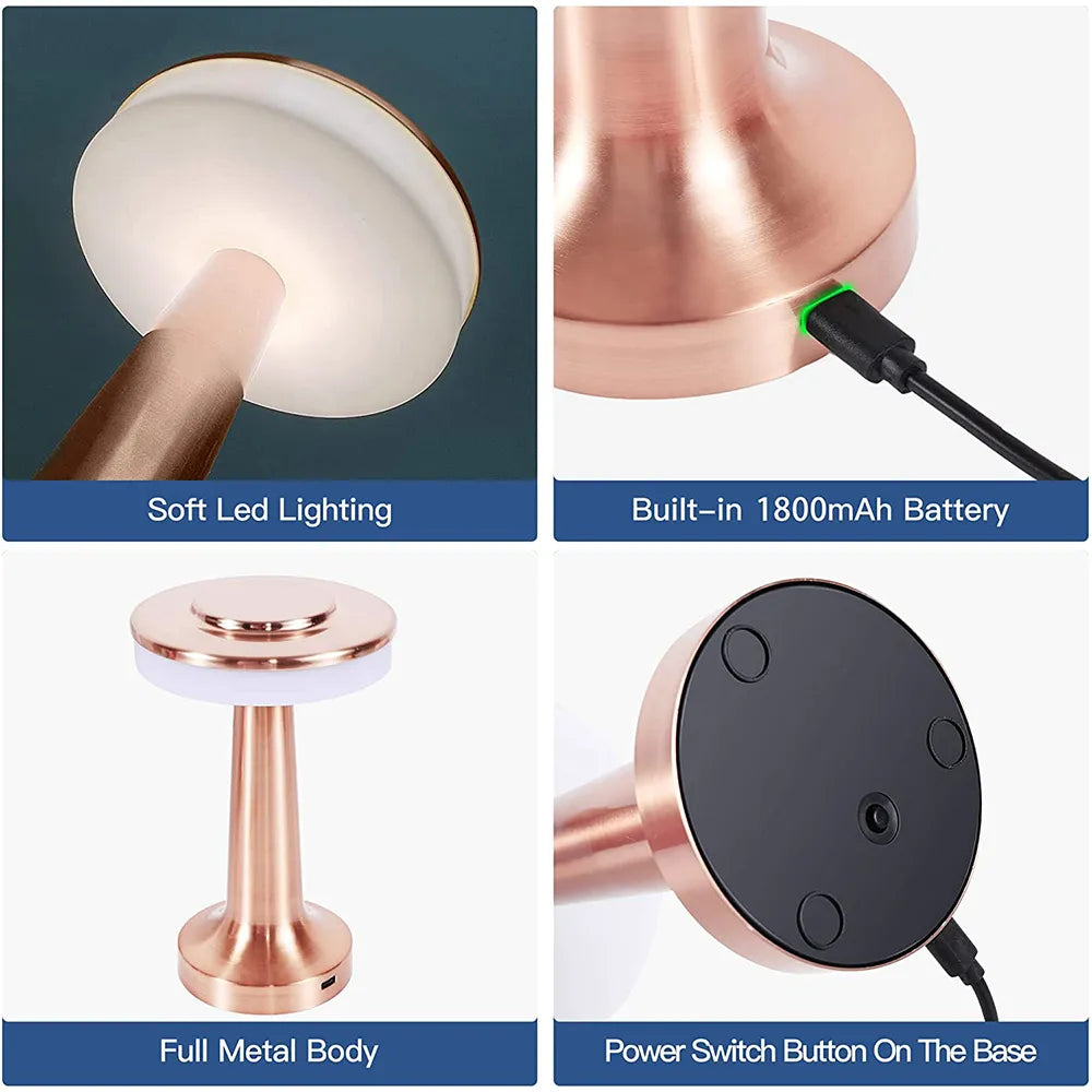 Wireless Rechargeable Desk Lamp - Portable LED Light
