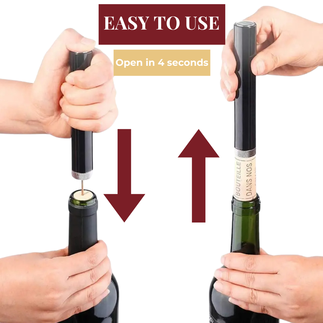 Effortless Wine Opening Tool with Air Pressure Technology